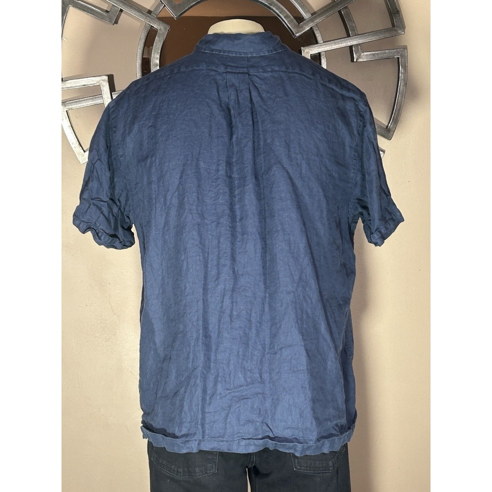 Brooks Brothers Regular, Irish Linen Camp Collar Short-Sleeve Blue XL - Picture 4 of 11
